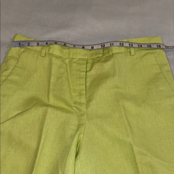 Liz Claiborne Pants Lime Green Wide Leg Linen Cotton Women’s Size 12 - Picture 7 of 13